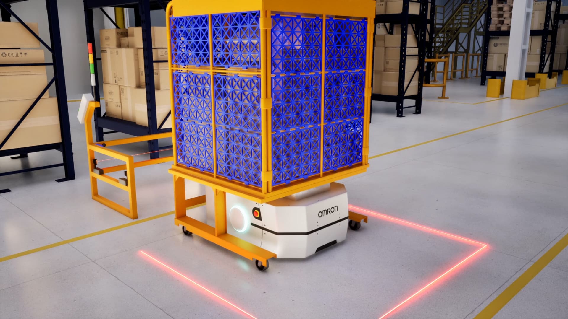 300kg 롤테이너 등에 업고, 물류자동화 구현한 오므론 AMR 물류로봇 🦾